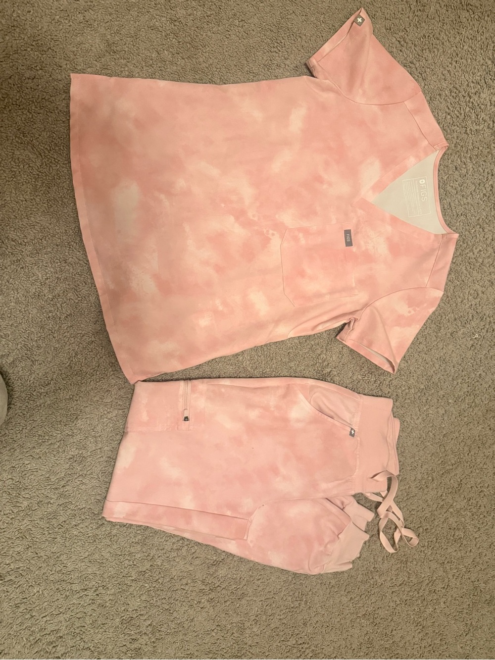Figs Women's Pink Tie-Dye Set XXS